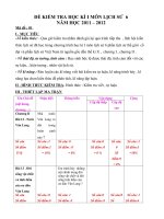 ĐỀ KIỂM TRA học kì i môn LỊCH sử   HUẾ 2012 