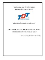 quy trình thủ tục hải quan đối với hàng hóa kinh doanh xuất nhập khẩu 