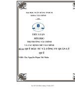 Tiểu luận quỹ đầu tư và công ty quản lý quỹ 