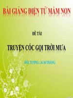 Bài giảng điện tử mầm non đề tài Truyện cóc gọi trời mưa (lớp Nhà trẻ)