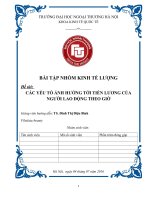 Các yếu tố ảnh hưởng đến tiền lương của người lao động theo giờ 