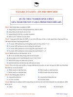 40 câu trắc nghiệm bài 1 gen, mã di truyền và quá trình nhân đôi ADN