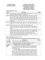 Đáp án đề thi học kì 1 ngữ văn 12 