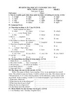 đề kiểm tra học kì 1 môn tiếng anh lớp 6 có ma trận