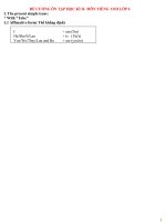 Đề cương ôn tập học kì 2 tiếng anh 6