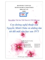 con đường nghệ thuật của nguyễn minh châu và những tìm tòi đổi mới văn học sau 1975 