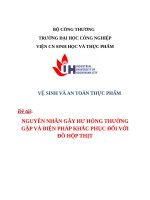 nguyên nhân gây hư hỏng thường gặp và biện pháp khắc phục đối với đồ hộp thịt 