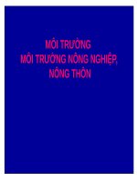 Chuyên Đề Môi Trường  Môi Trường Nông Nghiệp,  Nông Thôn