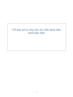 Bảng mô tả công việc kế toán trưởng nhà khách la thành 