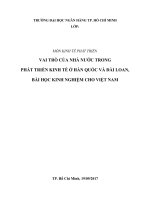 Vai trò của nhà nước trong phát triển kinh tế ở hàn quốc và đài loan, bài học kinh nghiệm cho việt nam 