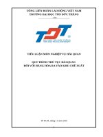 quy trình thủ tục hải quan đối với hàng hóa ra vào khu chế xuất 