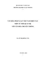 văn hóa pháp luật việt nam hiện nay nhìn từ mối quan hệ với văn hóa truyền thống 