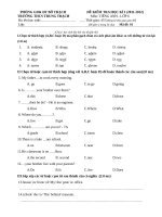 đề kiểm tra học kì 1 môn tiếng anh lớp 6 