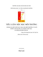 đánh giá mức độ nguy hại cho môi trường và sức khỏe con người của thuốc trừ sâu glyphosate(roundup) 