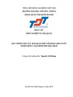 quy trình thủ tục hải quan đối với hàng hóa xuất nhập khẩu loại hình phi mậu dịch 