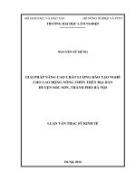 Giải pháp nâng cao chất lượng đào tạo nghề cho lao động nông thôn trên địa bàn huyện sóc sơn, thành phố hà nội 