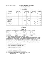 đề kiểm tra học kì 1 môn tiếng anh lớp 7 