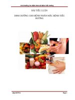 Dinh dưỡng cho bệnh nhân bị bệnh tiểu đường 