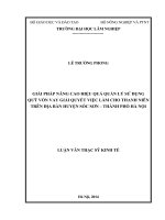 Giải pháp nâng cao hiệu quả quản lý sử dụng quỹ vốn vay giải quyết việc làm cho thanh niên trên địa bàn huyện sóc sơn   thành phố hà nội 