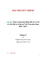 Thực trạng hoạt động đầu tư và tái cơ cấu đầu tư công tại việt nam giai đoạn 2001  2011  
