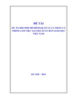 DỰ án đổi mới mô HÌNH QUẢN lý cá NHÂN và NHÓM làm VIỆC tại NHÀ XUẤT bản GIÁO dục
