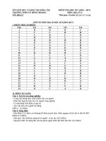 dap an kiem tra hoc ky 1 dia li 10 nam hoc 2016 2017 