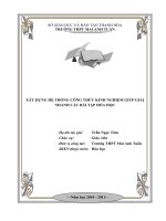 XÂY DỰNG hệ THỐNG CÔNG THỨC KINH NGHIỆM GIÚP GIẢI NHANH các bài tập hóa học 