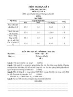 Đề kiểm tra học kì 1 môn vật lý lớp 8 