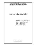 báo cáo kiến, thực tập trường THPT thực hành cao nguyên 