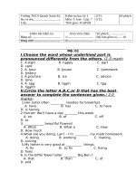 đề kiểm tra học kì 1 môn tiếng anh lớp 7 