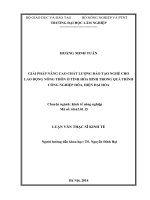 Giải pháp nâng cao chất lượng đào tạo nghề cho lao động nông thôn ở tỉnh hòa bình trong quá trình công nghiệp hóa, hiện đại hóa 