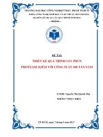 thiết kế quá trình sấy phun protease kiềm với công suất 200 tấn năm 