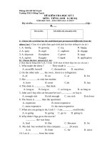 đề kiểm tra học kì 1 môn tiếng anh lớp 8 