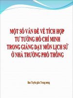 Một Số Vấn Đề Về Tích Hợp Tư Tưởng Hồ Chí Minh Trong Giảng Dạy Môn Lịch Sử Ở Nhà Trường Phổ Thông
