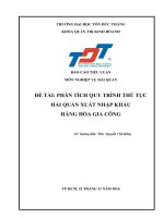 phân tích quy trình thủ tục hải quan xuất nhập khẩu hàng hóa gia công 