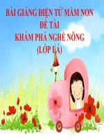 Bài giảng điện tử mầm non đề tài Khám phá nghề nông (lớp Lá)