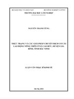 Thực trạng và các giải pháp chuyển dịch cơ cấu lao động nông thôn ở xã cao đức, huyện gia bình, tỉnh bắc ninh 
