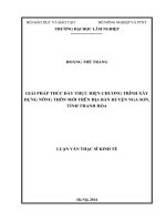 Giải pháp thúc đẩy thực hiện chương trình xây dựng nông thôn mới trên địa bàn huyện nga sơn, tỉnh thanh hóa 