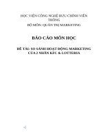 so sánh hoạt động marketing của 2 nhãn kfc  lotteria 