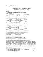 đề kiểm tra học kì 1 môn tiếng anh lớp 6 