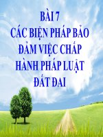 các biện pháp bảo đảm việc chấp hành pháp luật đất đai 