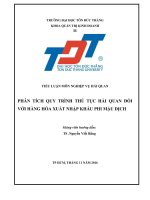 phÂn tích quy trènh thủ tục hải quan đối với hàng hóa xuất nhập khẩu phi mậu dịch 