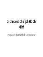 BÀI GIẢNG Di chúc của Chủ tịch Hồ Chí Minh