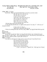 de dap an kiem tra hoc ki 1 ngu van 10 nam hoc 2016 2017 