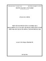 Một số giải pháp nâng cao hiệu quả hoạt động của các quỹ tín dụng nhân dân cơ sở trên địa bàn quận hà đông   thành phố hà nội 