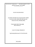 Giải pháp góp phần đẩy mạnh chương trình xây dựng nông thôn mới trên địa bàn huyện kỳ sơn, tỉnh hòa bình 