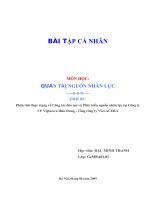 Phân tích thực trạng về công tác đào tạo và phát triển nguồn nhân lực tại công ty CP viglacera hữu hưng 