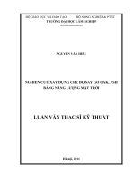 Nghiên cứu xây dựng chế độ sấy gỗ OAK, ASH bằng năng lượng mặt trời 