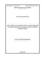 Thực trạng và giải pháp nâng cao thu nhập cho các hộ gia đình ở xã cao đức, huyện gia bình, tỉnh bắc ninh 