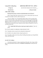 de dap an kiem tra 1 tiet 1 mon ngu van lop 12 lan 5 hoc ky 2 